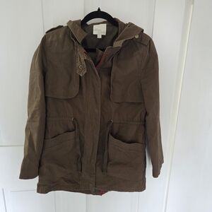 Olive & Oak Utility Jacket Hooded Green Women's Coat Small